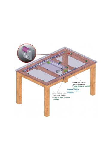Smr 100 Çelik Halatlı Çift Kanat Masa Rayı 25 Cm
