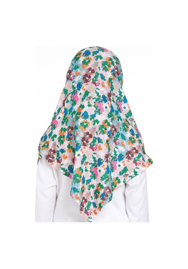 Zümrüt Pratik Hazır Geçmeli Genç Tesettür Bone Jakar Desenli Pileli Kendinden Boneli 2407 37 Zümrüt