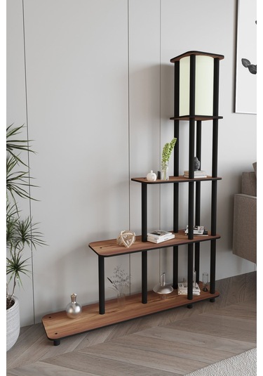 Ravilo Escaleras Dekoratif Raflı Lambader Ceviz Ceviz