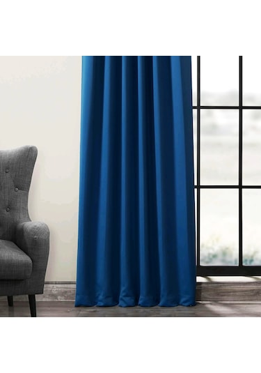 Taç Blackout Karartma Fon Perde Saks Mavisi Mavi