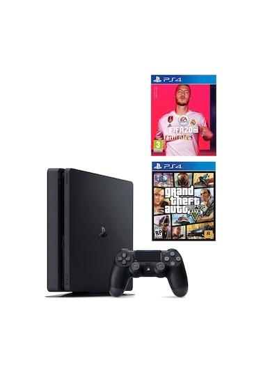 Sony Playstation 4 Slim 1 TB Oyun Konsolu + 2 Kol + Gta 5 + Fifa 2020 (İthalatçı Garantili)
