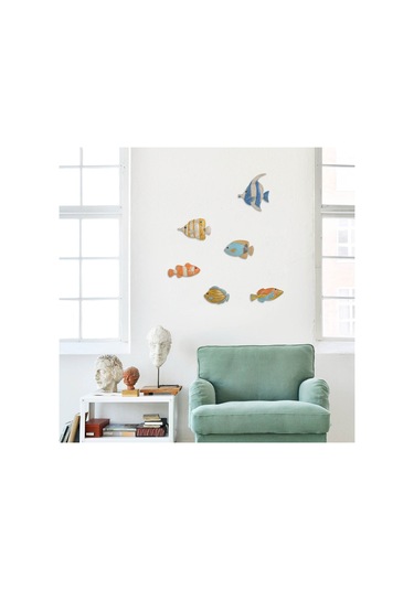 Kangvka Demir Deniz Balık Duvar Dekorasyonu - Canlı 3d Görünüm - Çevre Dost Boya - Oturma Odası Dekoru