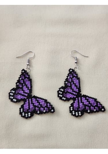 Harmel Jewelry Miyuki Mor Kelebek Küpe Çok Renkli