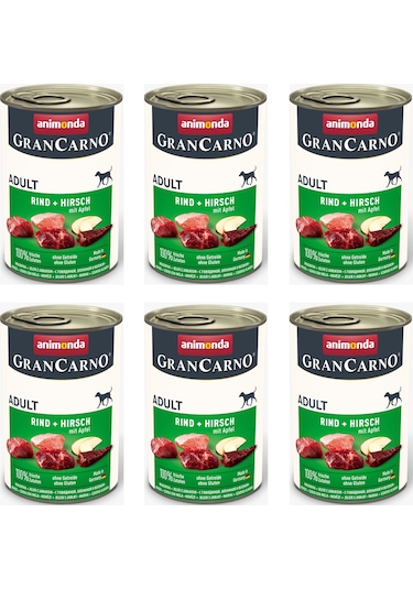 Animonda Gran Carno Sığır Ve Geyikli Köpek Konserve 400 G X 6 Adet