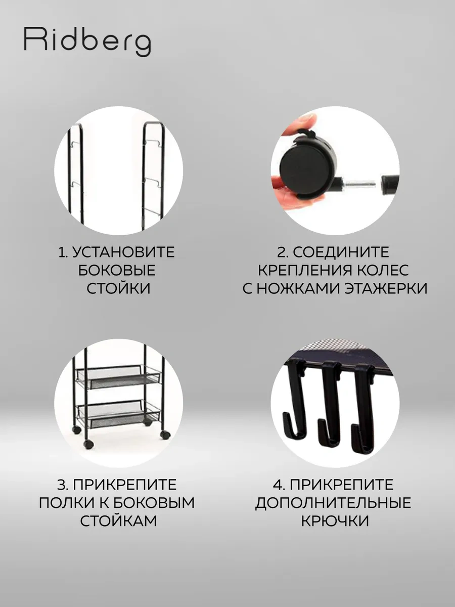 Rıdberg Home Metal Ruhtaşlı Banyo Ve Mutfak Rafı 323010109 Siyah