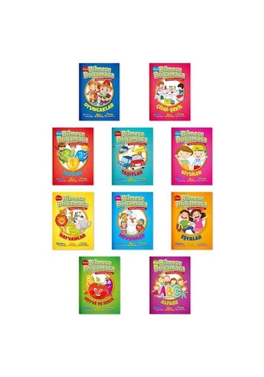 Bilmece Boyama (10 Kitap Set) Kalın Boyama - Bıcırık Yayınları
