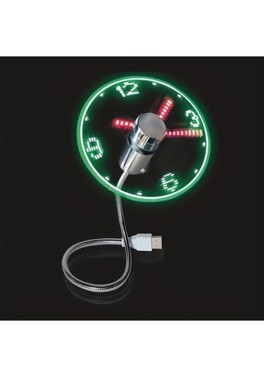 Led Zaman Göstergeli Taşınabilir 1 Adet Usb Fan Mini Esnek Soğutma Fanı A Diğer