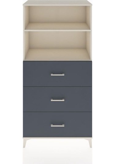 Hyperion Dolap 2 Raflı 3 Çekmeceli 88x44x182 Aytaşı-antrasit Aytaşı