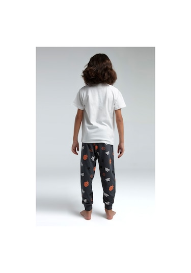 Rolypoly Erkek Çocuk Beyaz Pijama Takımı 5274-47517 Beyaz