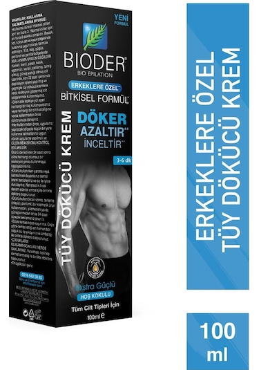 Bioder Erkeklere Özel Tüy Dökücü Krem 100 ml Tüy Azaltıcı Etki