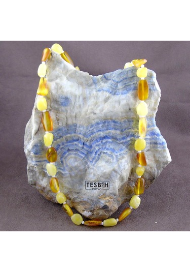 Bebek Kolyesi Doğal Damla Kehribar N11.6006 Turuncu