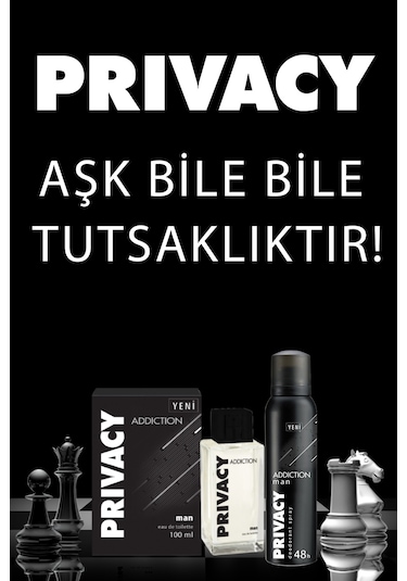 Privacy Addiction Erkek Parfüm EDT 100 ML + Erkek Sprey Deodorant 3 x 150 ML