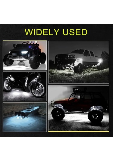 Xuweiwei 8 Pods Araç Led Işıkları Rock Işıkları 6000k Beyaz Led Araç Altı Aydınlatma Suv Kamyon Motosiklet Atv Utv Pickups Off Road