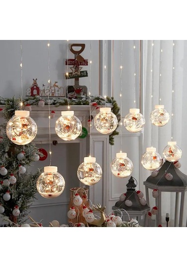 Moveevo Noel Led Işık Zinciri - Santa/snowman/ağaç Şekilli Toplar, Usb, Ip54 Su Geçirmez, 3m Uzunluk, Sıcak Beyaz Işık