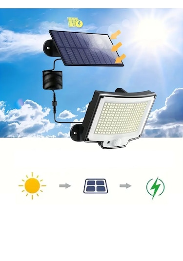 Greentech Güneş Enerjili, Hareket Sensörlü, 228 Boncuk Led Aydınlatma / Gt-sl33 228 Boncuk Led