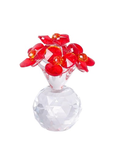 Şeffaf Taban Mini Cam Çiçek Heykeli Süsü Yapay Çiçek Figürin Yıl Dönümü Style 6