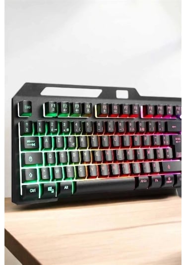 Mey Najmaddin Led Işıklı Klavye Usb Girişli Rgb Işıklı Q Klavye Mouse li Najmaddin