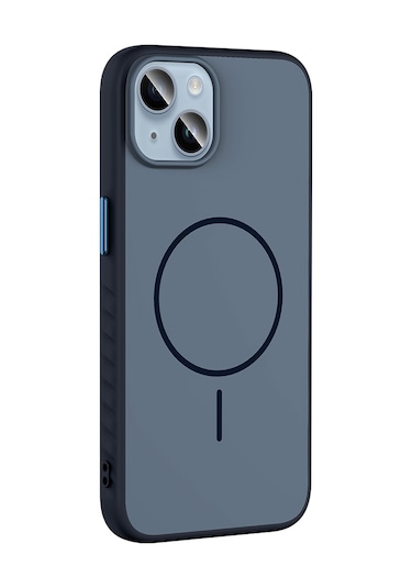 Apple Uyumlu iPhone 14 Kılıf M-safe Şarj Özellikli Zore Tea Kapak - Siyah Siyah