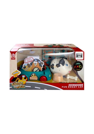 Sesli Sevimli Köpek Ve Arabası - Siyah