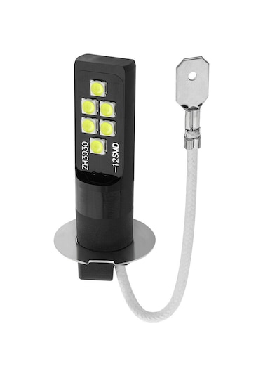 Dianziye 2 Adet H3 12led 6000-6500k Beyaz Araba Fari Ampülü, 12v Dc, 3030 Çip, 50.000+ Saat Ömür