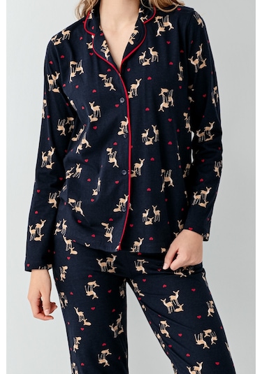 Arnetta Kadın Lacivert Gömlek Pijama Ar3451-s-v1 Lacivert