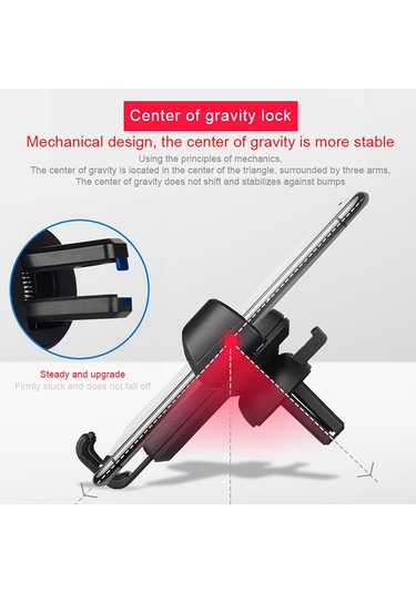 Dianziye Araç Vantilya Telefon Tutucu, Tek Elle Kullanıma Uygun Kütle Mekanizması, Kaymazsız, Şarj Portu Erişimi Sağlar, Siyah Siyah