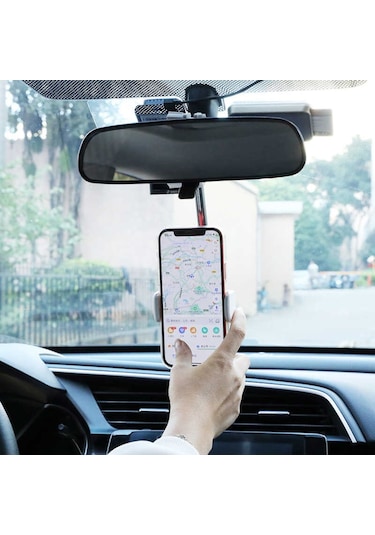 Dikiz Aynası Ince Araç Içi Telefon Tutucu Dik-Yan Durdurabilme