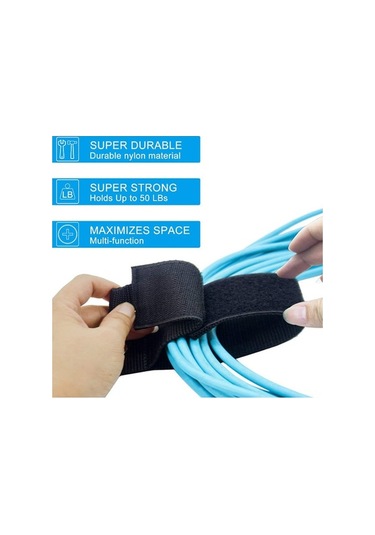 Ulzyvf 6 Adet Yeniden Kullanılabilir Nylon Kablolama Bağı - Dayanıklı Askılı Kordon Düzenleyici 110cm Siyah Siyah