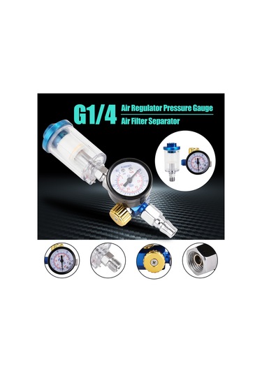 Hvlp Sprey Hava Regülatörü Basınç Ölçer 1/4" Mini Sıralı Hava Filtresi Ayırıcı Ayarlanabilir