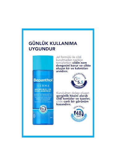 Bepanthol Derma Arındırıcı & Canlandırıcı Günlük Yüz Temizleme Jeli 200 ML