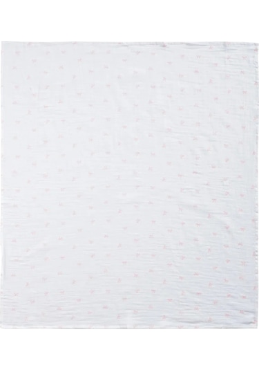 Fiyonk Baskılı Kız Bebek Battaniyesi 90x100 CM Ekru