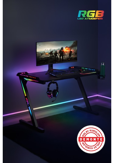 Drift Gaming Aura Rgb Ledli Oyuncu Masası Siyah