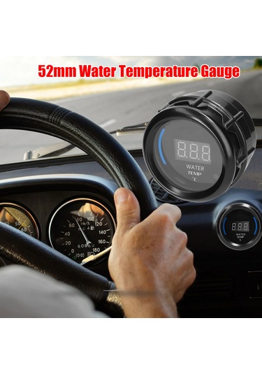 Singree 52mm Araç Sıcaklık Göstergesi - Alarmlı Lcd Ekran, 20-120 C Ölçüm