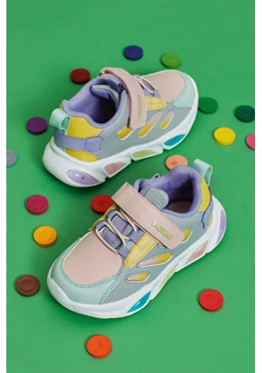 Vicco Lamb 346.p25k.227 Anatomik Taban Işıklı Kız Çocuk Spor Ayakkabı Gümüş 26-30 Gümüş