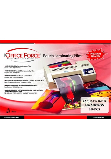 Office Force 100 Mic.a5 154x216 Parlak Laminasyon Filmi 100 Lü