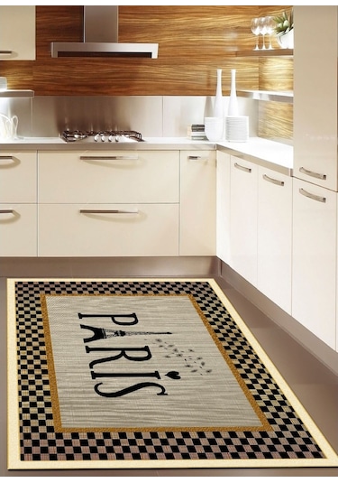 Paris, Kaymaz Dökülmez Deri Taban Mutfak Halısı