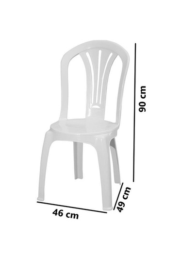 Omnipazar Mt-gf193 Foglia Plastik Bahçe Balkon Sandalye 4'lü Set Beyaz
