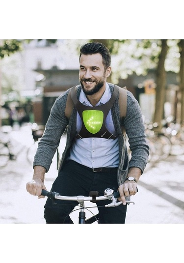 Createtech Bisiklet Çantası: Usb, Led Sinyal, Dönüş Çantası, Geeksen Çift Tasarım Yeşil
