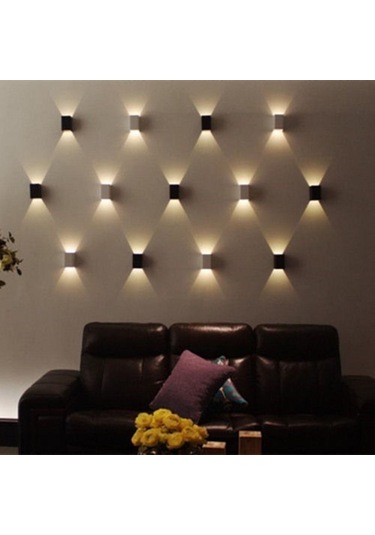 Suntek 3w Led Kare Duvar Lambası Aplikleri Ev Otel Bar Duvar Sıcak Beyaz