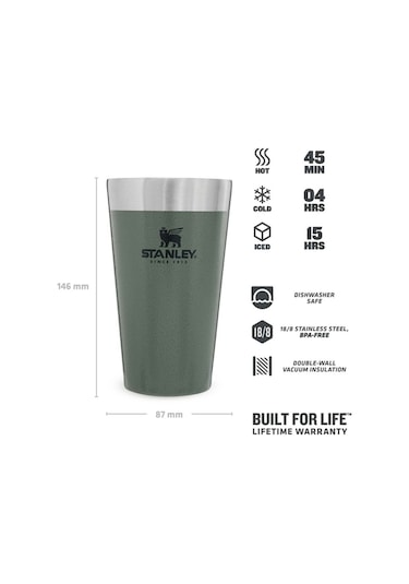 Stanley Unisex Termos Bardak Stan Adv 16Oz Vac Pint H.Green Eu-22
