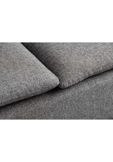 Lungo Modüler Köşe Koltuk Takımı L Koltuk - Gri Keten Açık Gri