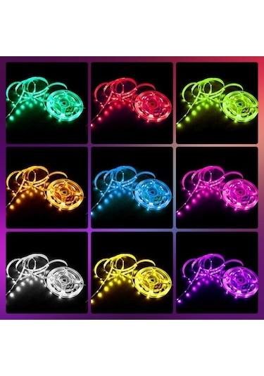 Novahub Usb Rgb 5050 Led Şerit Işıklar, Wifi Bluetooth, Tv Arka Işıkları, Epistar Çip, Su Geçirmez Değil, 6500k Sıcaklık, 25m Uzunluk Rgb