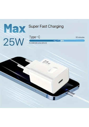 Honeybeeshop Beşli Fiş 1m Kablo Samsung İpdone Uyumlu Hızlı Şarj Cihazı 25w Usb C Ve Usb Cden Lightning Kablolu