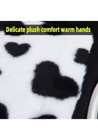 Sones Peluş Kalp Desenli Araç Orta Konsol Kapak Matı 32x19cm Siyah