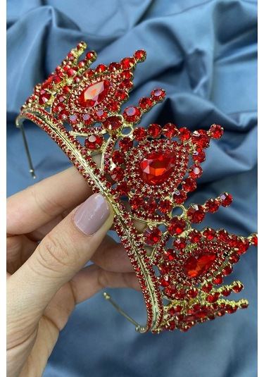 FdayAksesuar En Güzel Gelinlere Özel Ahu Damla Kristal Taşlı Gelin Kına Tacı FRDY31627