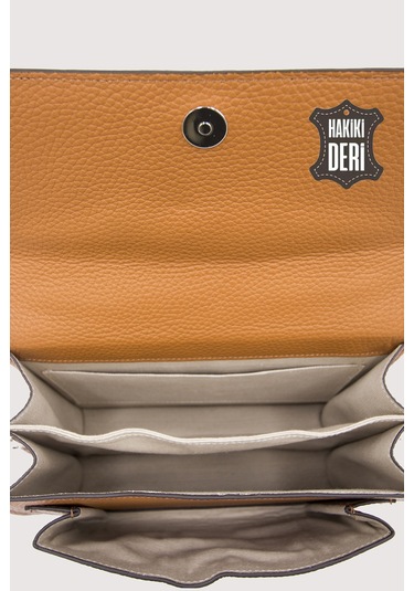 Hakiki Deri Kadın El Çantası Taba Smr9022 Taba