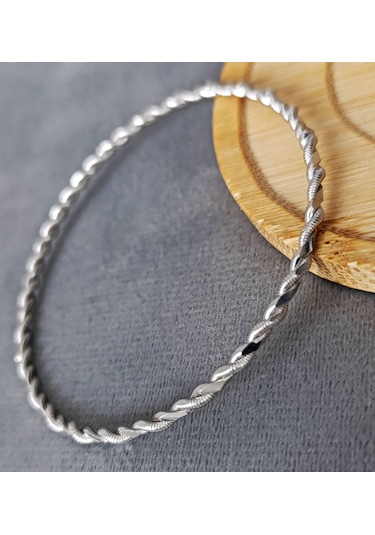 Lilahgümüştr Gümüş Burgulu Kadın Bilezik