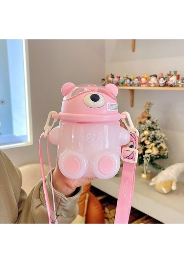 Taşınabilir Sevimli Basit Çocuk Saman Su Bardağı Ixw8bu Açık Pembe