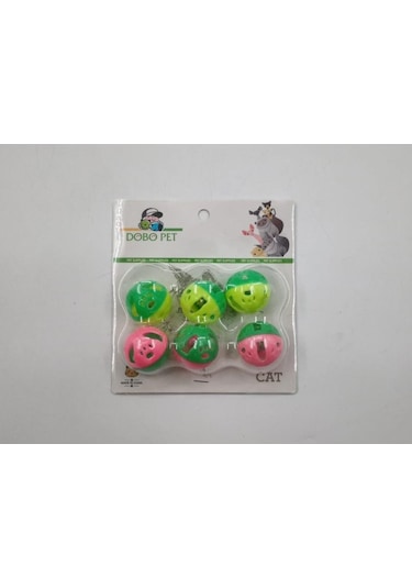 DOBO PET 6'LI Set Kedi Zilli Top Oyuncak