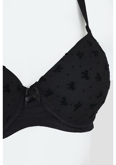 Loya Kadın Siyah Bow Hafif Destekli Sütyen Siyah